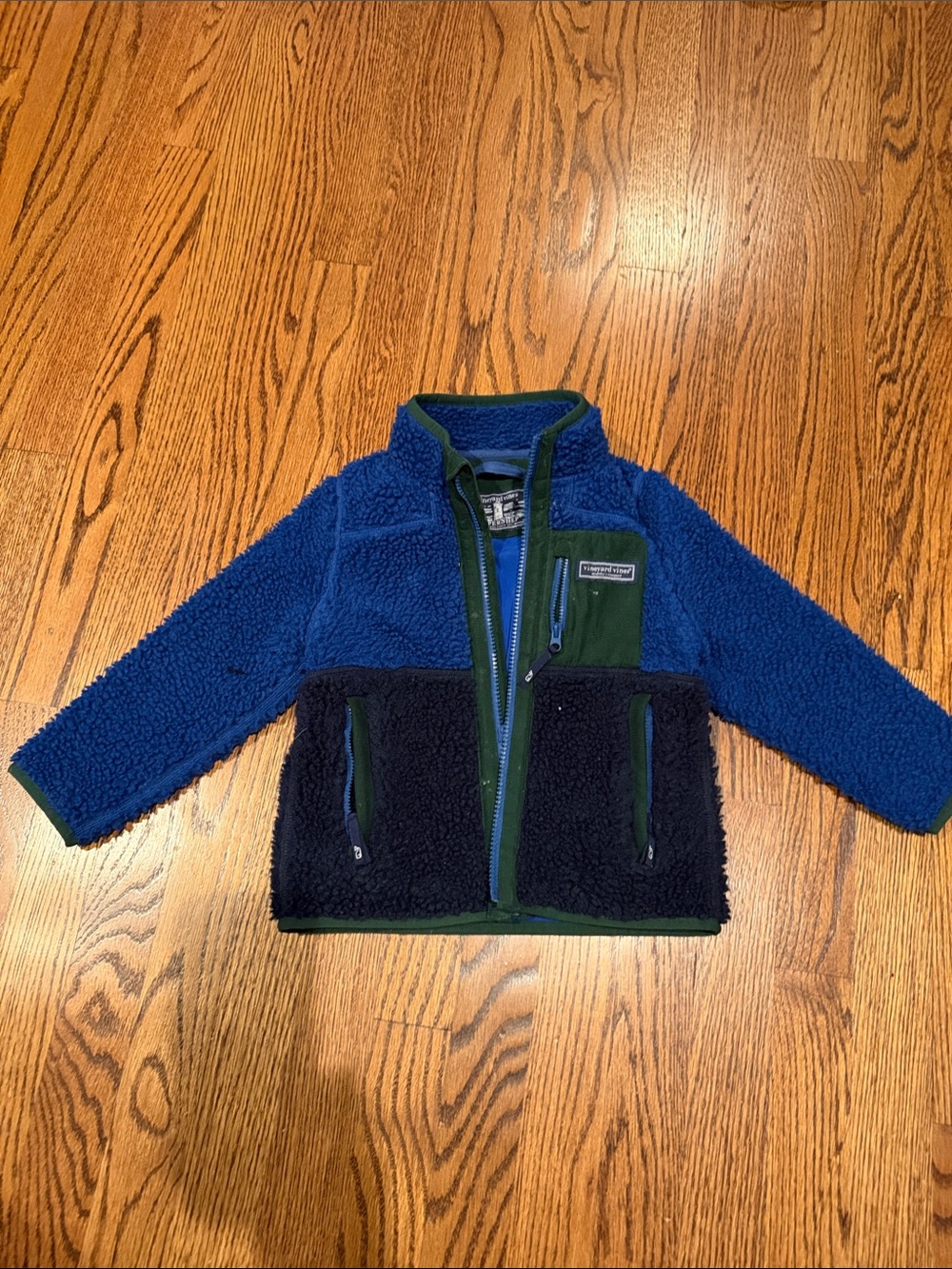 Vineyard Vines Kids Blue & Navy Colorblock Sherpa Jacket